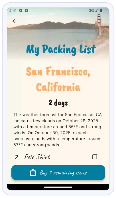 packing list app